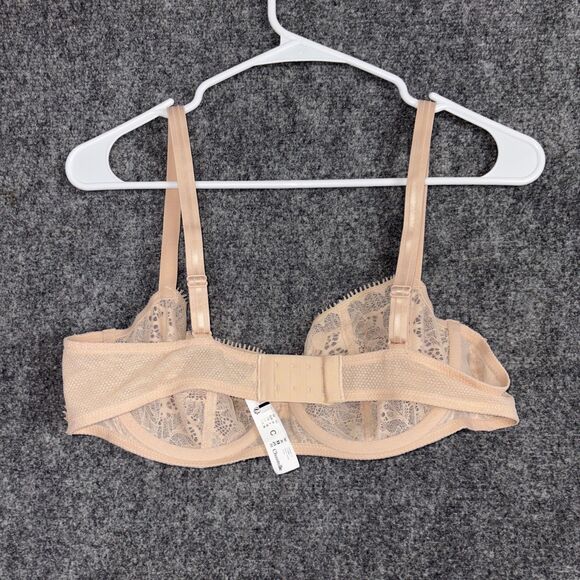 Chantelle C15F50 Day to Night Lace Unlined Demi Bra Size 38C Nude Blush - Picture 2 of 9